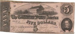 5 Dollars CONFEDERATE STATES OF AMERICA  1862 P.51c F