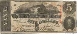 5 Dollars Annulé KONFÖDERIERTE STAATEN VON AMERIKA  1863 P.59b S