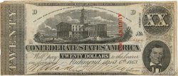 20 Dollars KONFÖDERIERTE STAATEN VON AMERIKA  1863 P.61b fSS