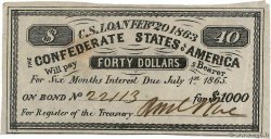 40 Dollars CONFEDERATE STATES OF AMERICA  1863  XF
