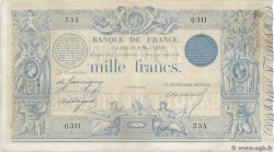 1000 Francs type 1862 Indices Noirs FRANKREICH  1878 F.A41.14