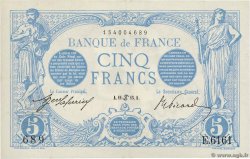 5 Francs BLEU FRANCIA  1915 F.02.28 MBC+