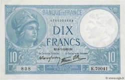 10 Francs MINERVE modifié FRANCIA  1939 F.07.04