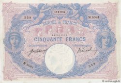50 Francs BLEU ET ROSE FRANKREICH  1914 F.14.27