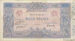 1000 Francs BLEU ET ROSE FRANCIA  1921 F.36.37 BC