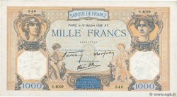 1000 Francs CÉRÈS ET MERCURE type modifié FRANCIA  1938 F.38.29 MBC a EBC