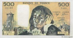 500 Francs PASCAL Faux FRANKREICH  1990 F.71.43x fST