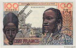 100 Francs Spécimen FRENCH WEST AFRICA  1956 P.46s q.FDC