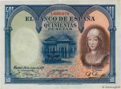 500 Pesetas SPANIEN  1927 P.073c fVZ
