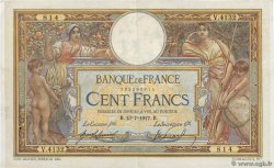 100 Francs LUC OLIVIER MERSON sans LOM FRANCIA  1917 F.23.09a q.SPL