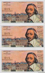10 Nouveaux Francs RICHELIEU Consécutifs FRANKREICH  1960 F.57.06 fST