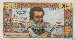 50 Nouveaux Francs HENRI IV FRANCIA  1959 F.58.01 q.BB