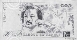 1000 Francs BALZAC Échantillon FRANCIA  1980 EC.1980.00Ec