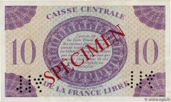 10 Francs Spécimen FRENCH EQUATORIAL AFRICA Brazzaville 1941 P.11s XF-
