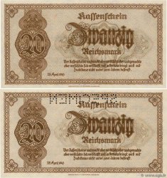 20 Reichsmark Spécimen GERMANIA  1945 P.187/187s FDC