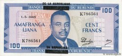 100 Francs BURUNDI  1966 P.17a AU