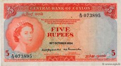 5 Rupees CEYLAN  1954 P.054 TTB