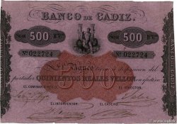 500 Reales De Vellon SPANIEN Cadiz 1863 PS.293 fST