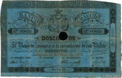 200 Reales De Vellon Annulé SPAGNA Zaragoza 1857 PS.452b q.MB