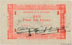 1 Franc FRENCH GUIANA  1942 P.11 VF