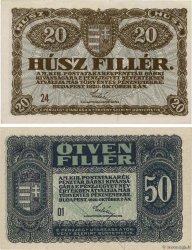 20 et 50 Filler HUNGRíA  1920 P.043 et P.044 SC