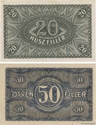 20 et 50 Filler HUNGARY  1920 P.043 et P.044 AU