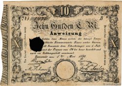 10 Gulden C.M. Annulé UNGHERIA Temesvar 1849 PS.198b BB