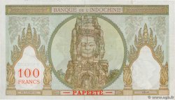 100 Francs TAHITI  1961 P.14d VF