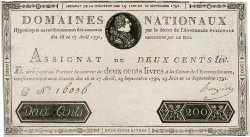 200 Livres Faux FRANCE  1791 Ass.17x UNC-