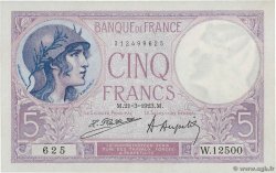 5 Francs FEMME CASQUÉE FRANKREICH  1923 F.03.07