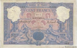 100 Francs BLEU ET ROSE FRANCE  1908 F.21.23 F-
