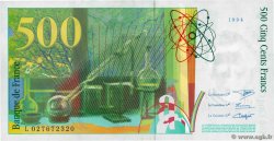 500 Francs PIERRE ET MARIE CURIE Symbole décalé Fauté FRANKREICH  1994 F.76f1.01 VZ