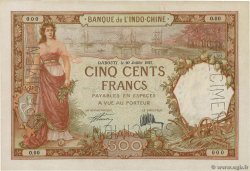500 Francs Spécimen DSCHIBUTI   1927 P.09as fVZ