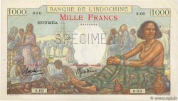 1000 Francs Spécimen NOUVELLE CALÉDONIE  1938 P.43as SPL+