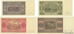 20 à 500 Zlotych Spécimen POLAND  1948 P.137s-140s UNC-