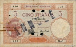 5 Francs Annulé TAHITI  1932 P.11bs RC+