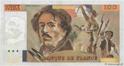 100 Francs DELACROIX Fauté FRANKREICH  1978 F.68.01 fVZ