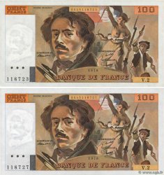 100 Francs DELACROIX Lot FRANCE  1978 F.68.02 UNC-