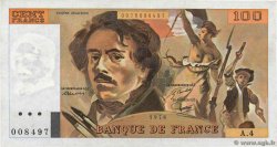100 Francs DELACROIX Petit numéro FRANCIA  1978 F.68.04