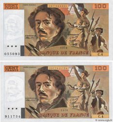 100 Francs DELACROIX Lot FRANKREICH  1978 F.68.04