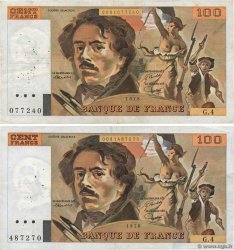 100 Francs DELACROIX Lot FRANCIA  1978 F.68.04