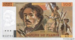 100 Francs DELACROIX modifié FRANKREICH  1978 F.69.01d fST+