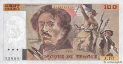 100 Francs DELACROIX imprimé en continu FRANCIA  1990 F.69bis.01a SPL+