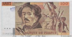 100 Francs DELACROIX imprimé en continu Faux FRANCE  1990 F.69bis.01ax UNC-