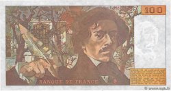 100 Francs DELACROIX imprimé en continu Fauté FRANCIA  1990 F.69bis.01a EBC+