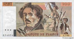 100 Francs DELACROIX modifié FRANKREICH  1989 F.69.13b VZ