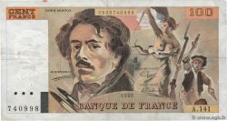 100 Francs DELACROIX modifié FRANCE  1989 F.69.13b F+