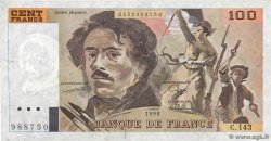 100 Francs DELACROIX imprimé en continu FRANKREICH  1990 F.69bis.01bC SS