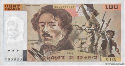 100 Francs DELACROIX imprimé en continu FRANKREICH  1990 F.69bis.01bE VZ