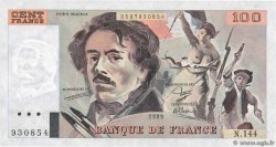 100 Francs DELACROIX modifié FRANKREICH  1989 F.69.13c
